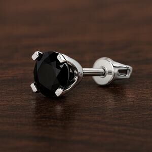 1/2ct Black Diamond Stud Earring | 14K Gold Yellow, White or Rose